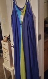 Multi color royal blue maxi dress